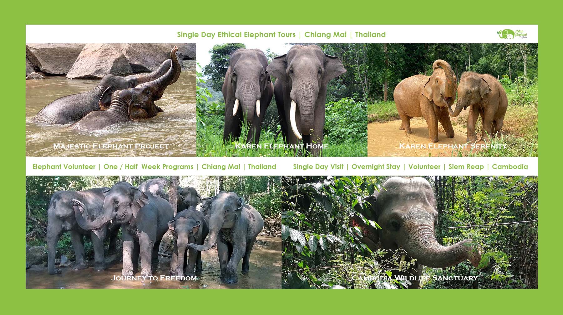 Ethical Elephant Projects Supported by Asian Elephant Projects